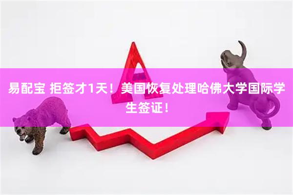 易配宝 拒签才1天！美国恢复处理哈佛大学国际学生签证！